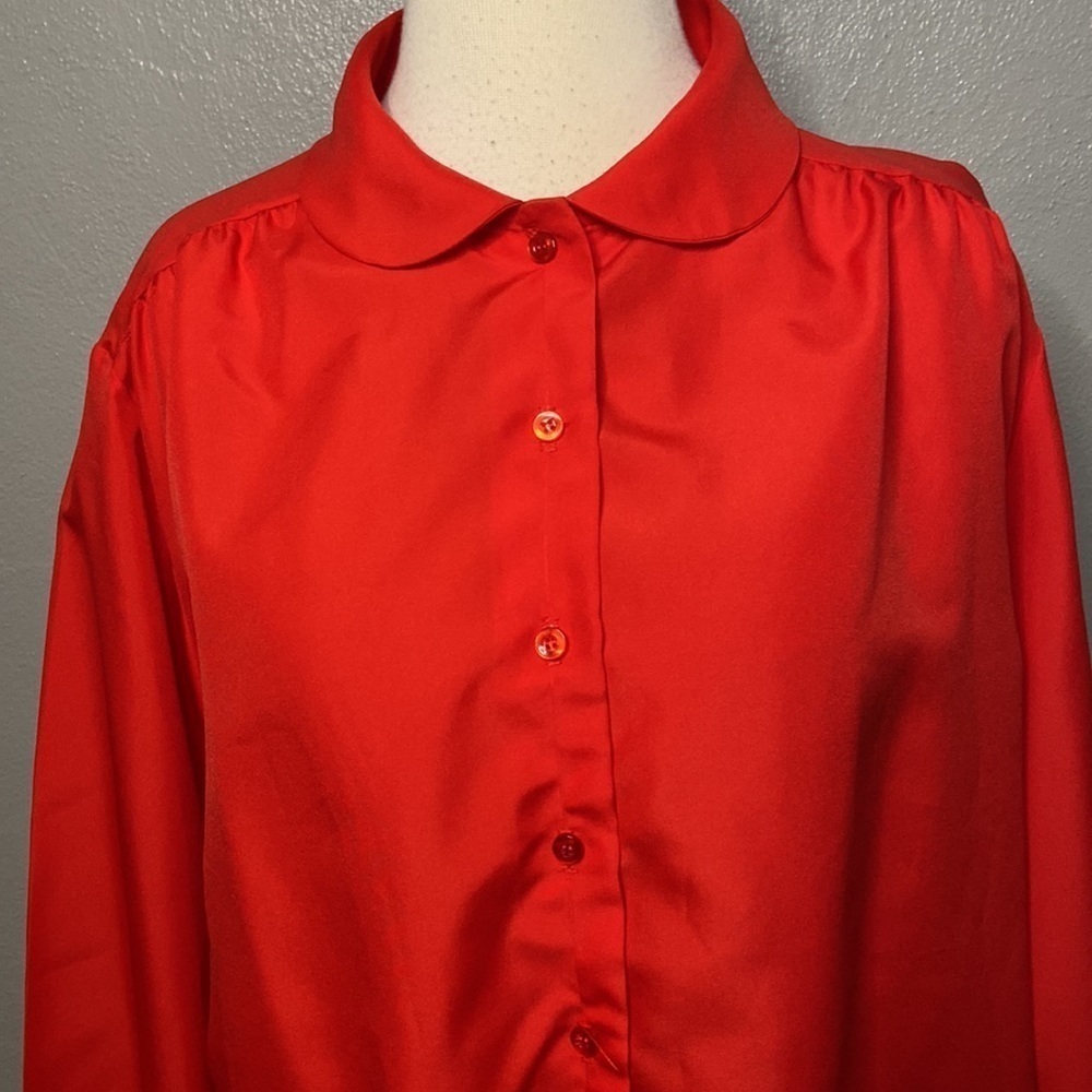 Vintage Lucky Winner Long Sleeve Blouse USA Red 18